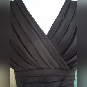 Adriana Pappel Elegant Black Sleeveless Dress Size 12 Lined Back Zip